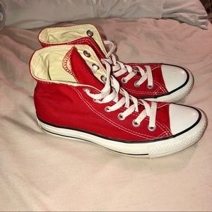 Red hightop converse